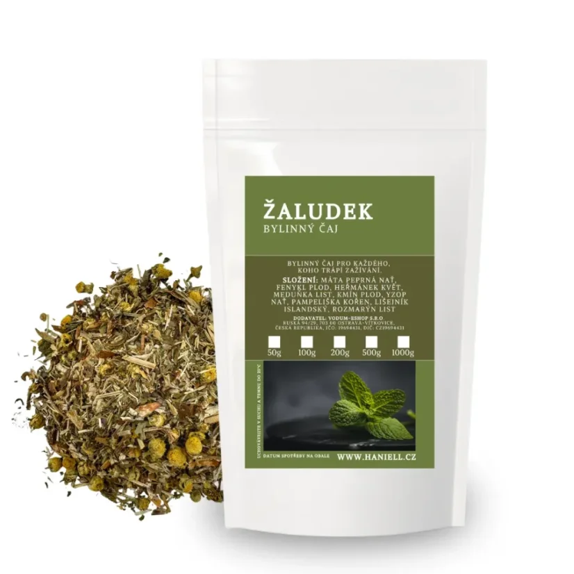 Bylinný čaj Žaludek – na trávení, úlevu a pohodu po jídle - Hmotnost:: 100 g