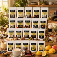 Degustační sada rozpustné kávy Trezor chutí 20×25g – ochucená káva bez cukru