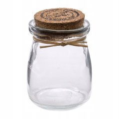 Sklenená dóza s korkom 6 × 7,5 cm – prírodná a štýlová