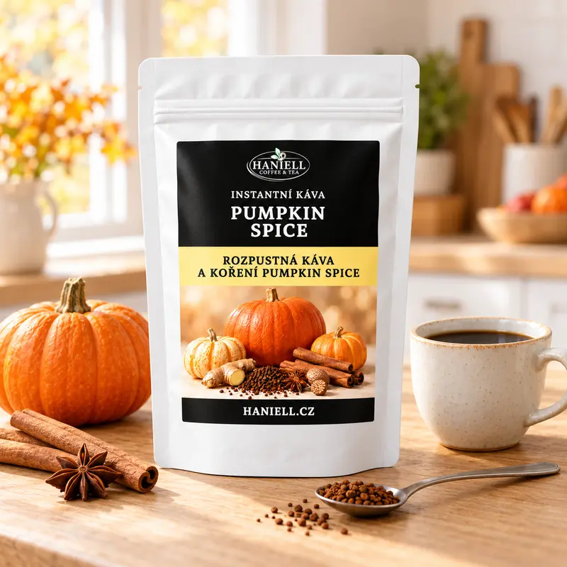 Rozpustná káva Pumpkin Spice – robusta s pravým korením - Hmotnosť: 100 g