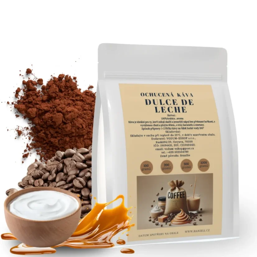 Káva Dulce de Leche zrnková – brazilská arabica s karamelem a vanilkou - Hmotnost: 500 g
