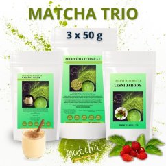 Sada Matcha Trio 3 x 50 g: sladká jahoda, Vaječný likér, čistá energie