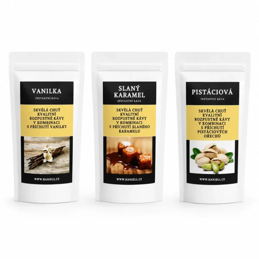 Zbalené na cesty – ochutnávkový set rozpustných káv 3 × 25 g