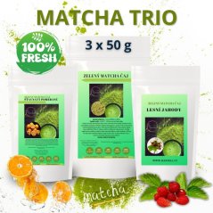 Sada Matcha Trio, 3 x 50 g: pomerančová svěžest, sladká jahoda, čistá harmonie