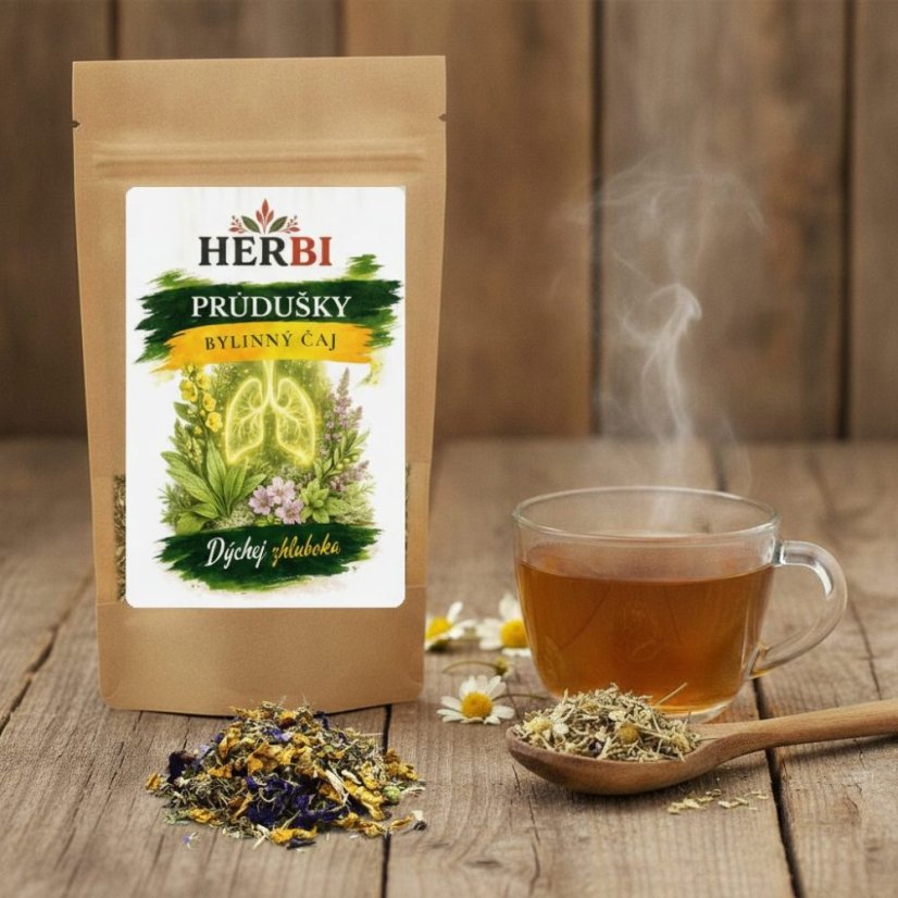 Bylinný čaj Průdušky – přirozená úleva pro dýchací cesty - Hmotnost: 500 g