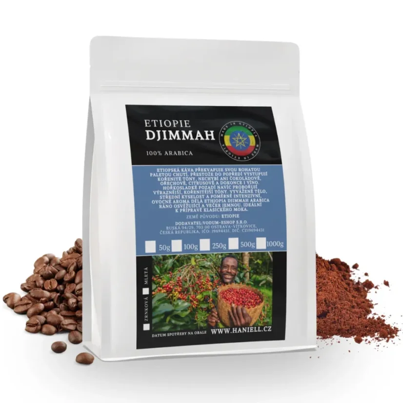 Káva Etiopie Djimmah – 100% arabica, čerstvo pražená