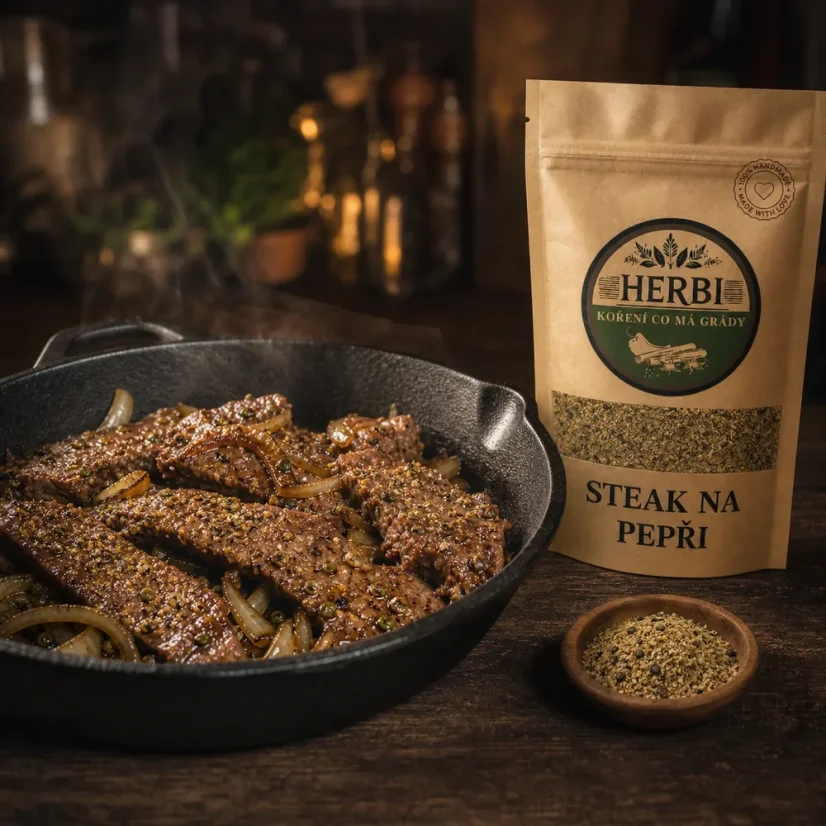 Steak na pepři, 50 g – směs pepřů a česneku pro dokonalé maso