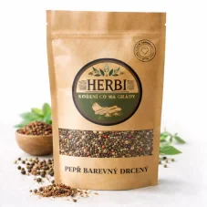 Korenie farebné drvené 50 g – zmes čierneho, bieleho, zeleného a červeného korenia