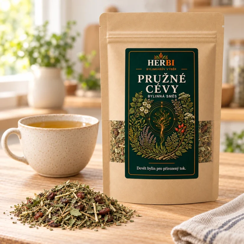 Bylinný čaj Pružné cévy – podpora krevního oběhu a vitality - Hmotnost: 500 g