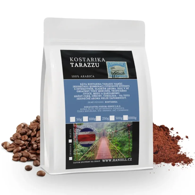 Káva Kostarika Tarrazú – 100% arabica, čerstvě pražená - Hmotnost:: 1000 g