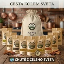 Dárkový pytel Cesta kolem světa – sada 10 druhů koření HERBI