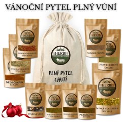 Dárkový pytel plný vůní Vánoc – sada 10 druhů koření HERBI