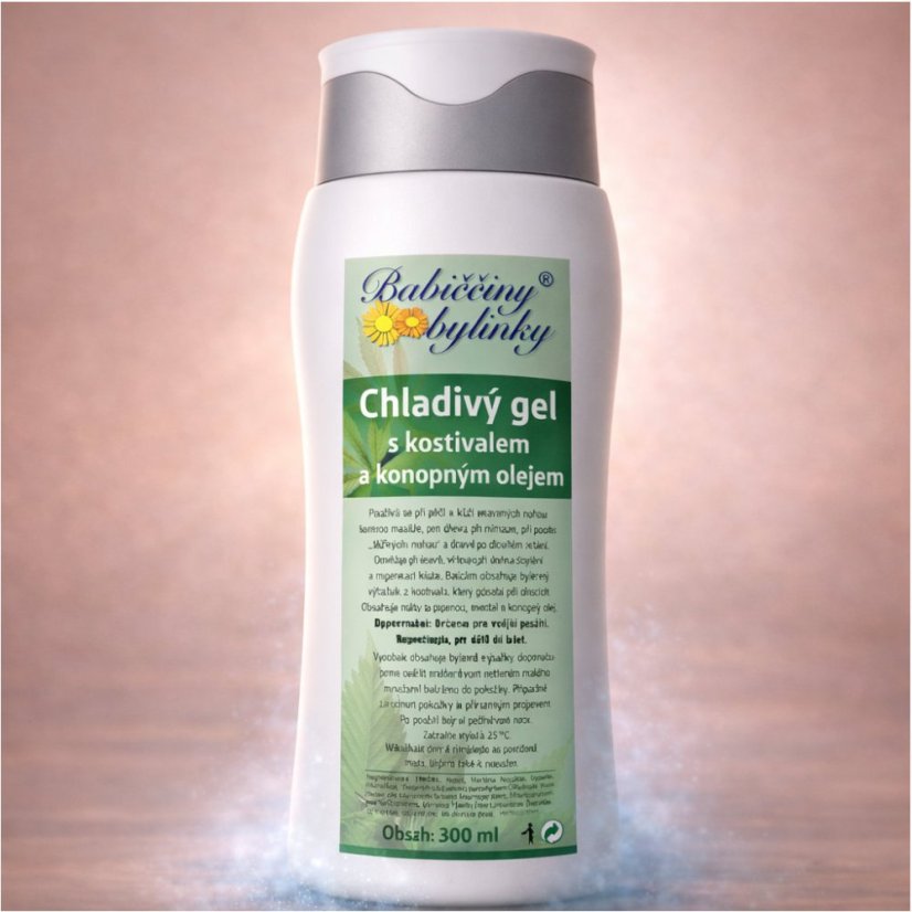 Kostivalový gel s konopným olejem, 300 ml – chladivá úleva pro tělo v pohybu
