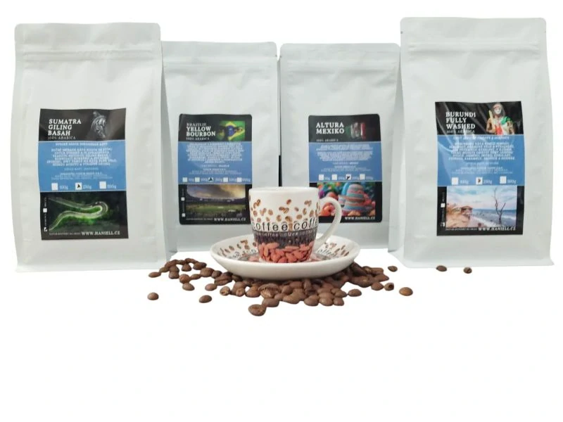 Degustační sada Kávy Svět Haniell – 4 × 250 g výběrové arabiky