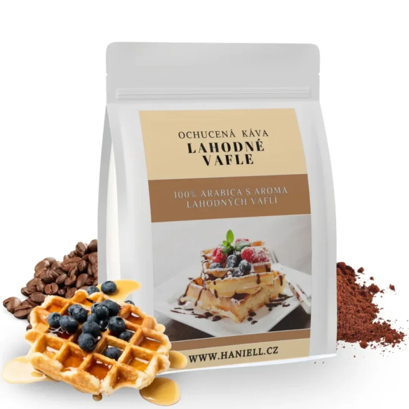 Zrnková káva Lahodné vafle – vanilka, karamel, pečené těsto - Hmotnost: 100 g Zrnková káva Lahodné vafle – vanilka, karamel, pečené těsto - Hmotnost: 100 g