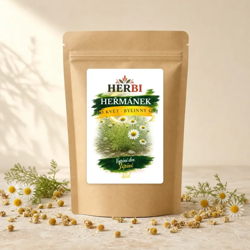 Heřmánkový čaj BIO – zlaté květy a hřejivý klid - Hmotnost: 200 g