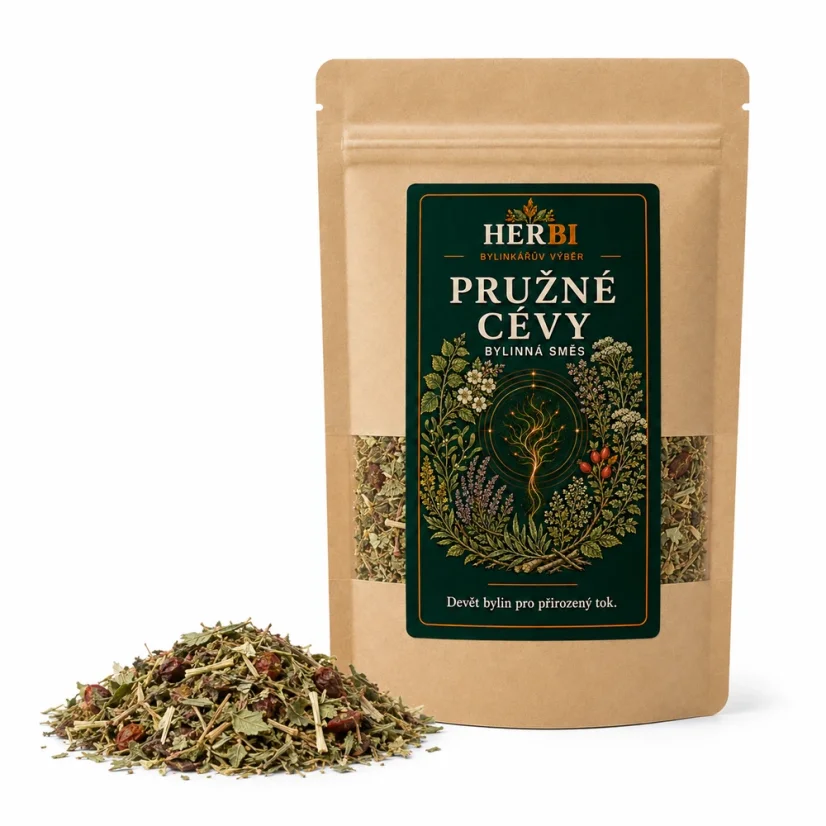 Bylinný čaj Pružné cévy – podpora krevního oběhu a vitality - Hmotnost: 500 g