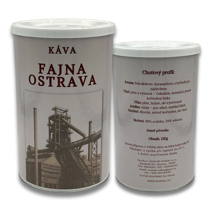 Dárková káva Fajna Ostrava – silná směs pro milovníky Ostravy - Pomlít?: ANO