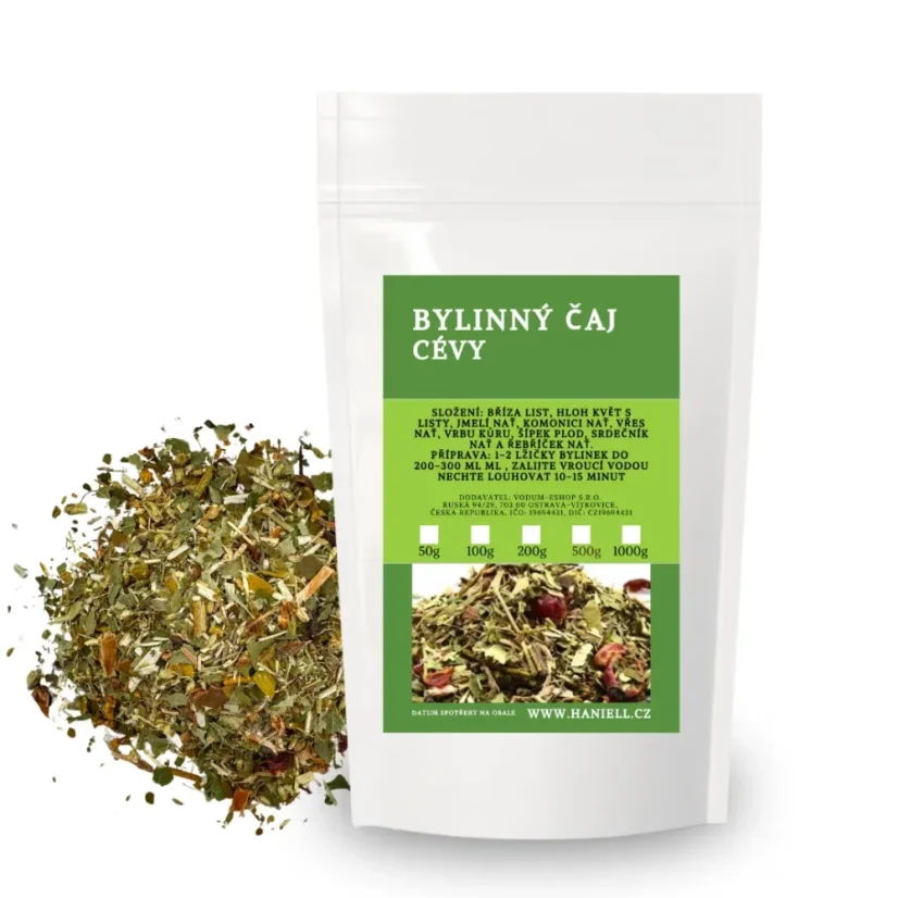 Bylinný čaj Pružné cévy – podpora krevního oběhu a vitality - Hmotnost: 1000 g