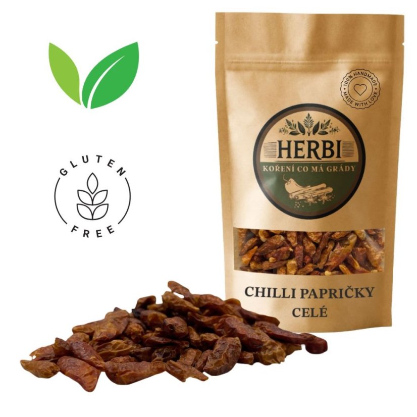 Chilli papričky celé, 25 g – výrazná pálivosť pre autentickú kuchyňu
