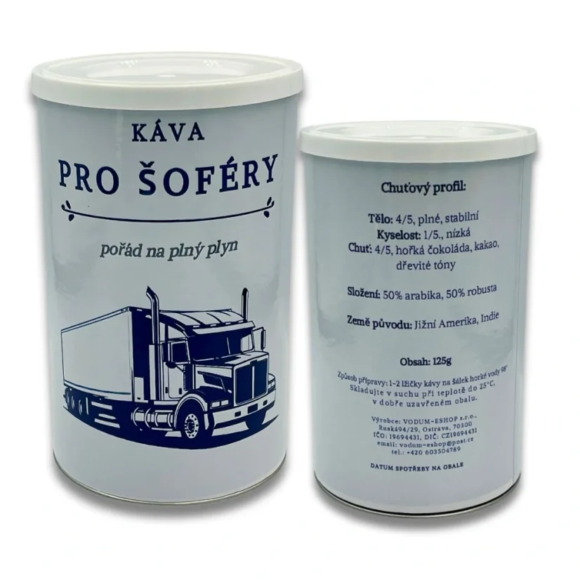 Dárková káva Pro šoféry – směs pro řidiče, kamioňáky i noční tahouny