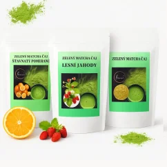 Sada Matcha Trio, 3 x 50 g: pomerančová svěžest, sladká jahoda, čistá harmonie