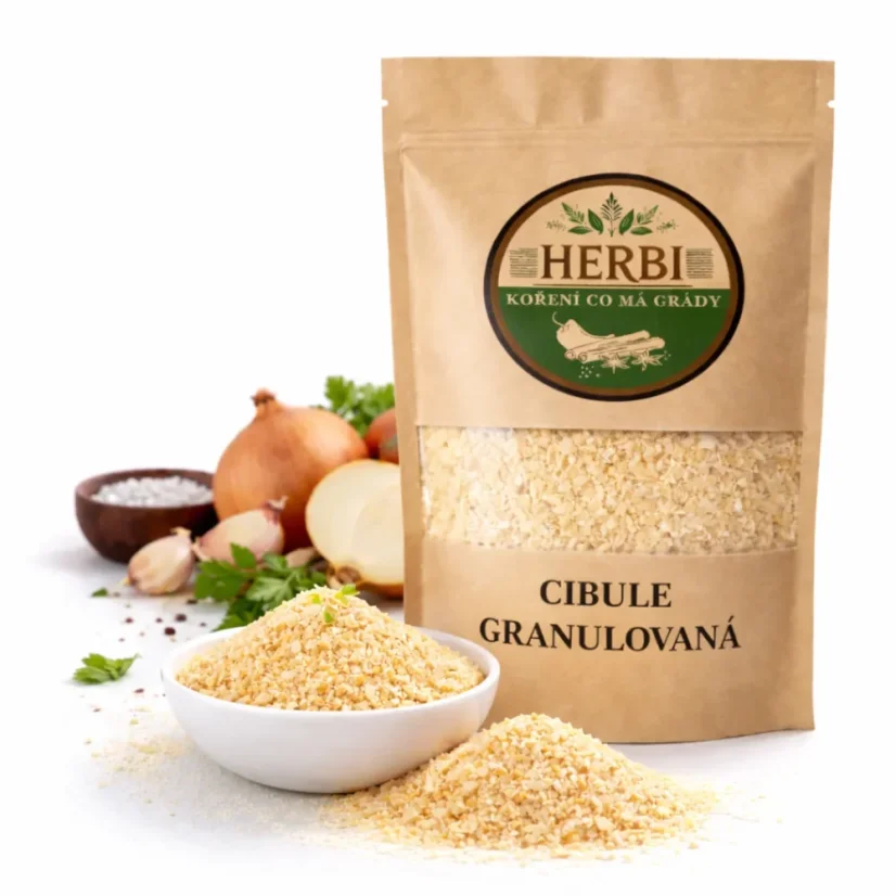 Cibuľa biela granulovaná, 100 g – univerzálny základ kuchyne