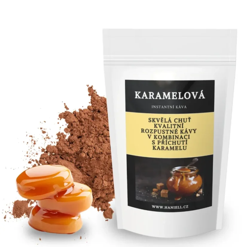Rozpustná káva Karamel – sladká, jemná a neodolatelně voňavá - Hmotnost:: 200 g