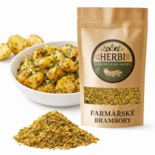 Farmářské brambory, 50 g – kořenící směs s restovanou cibulkou