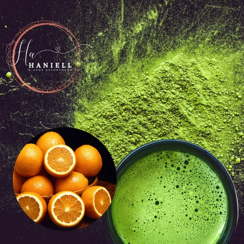 Zelený čaj Matcha Pomeranč – citrusová matcha v prášku