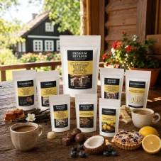 Letní degustační set rozpustné kávy 7×25 g – vanilka, karamel, kokos a další