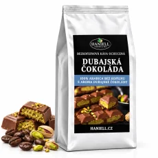 Bezkofeinová zrnková káva Dubajská čokoláda – čokoláda s tónem pistácie