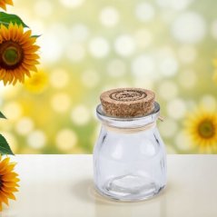 Sklenená dóza s korkom 6 × 7,5 cm – prírodná a štýlová
