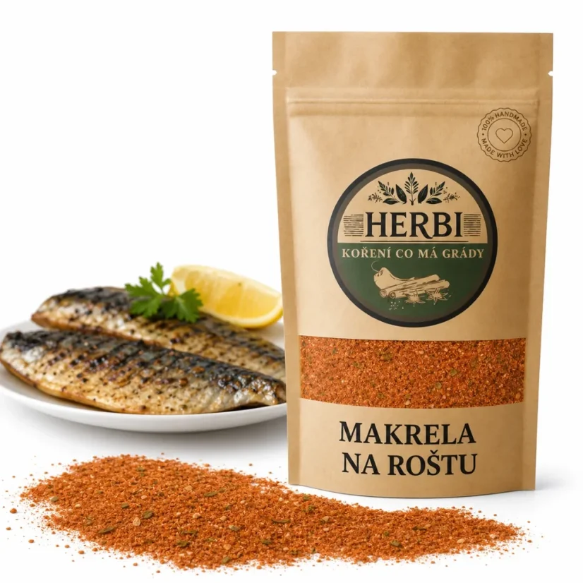 Makrela na roštu, 50 g – grilovací směs na ryby s medvědím česnekem