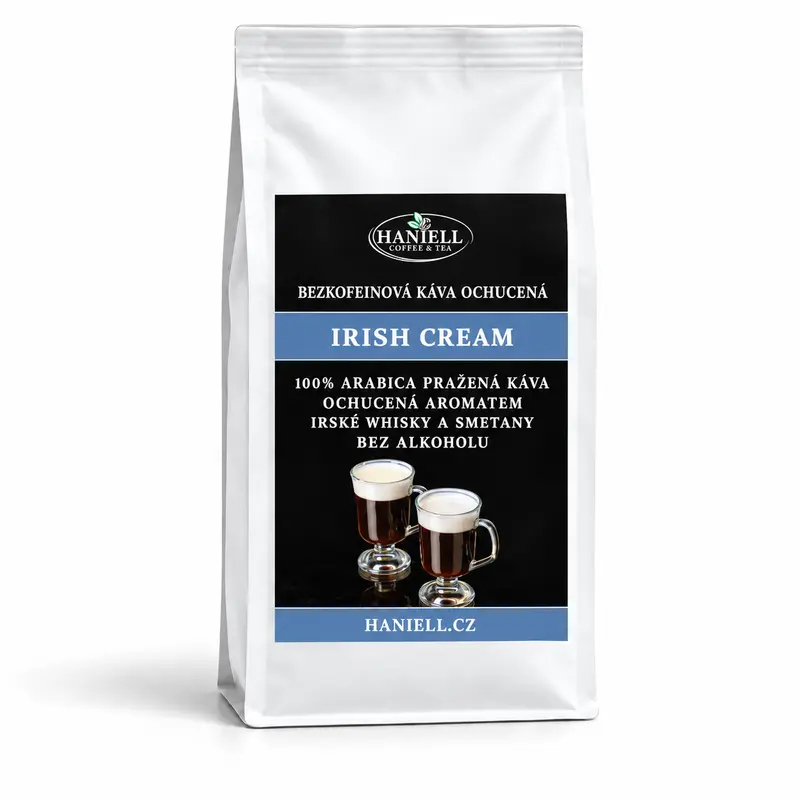 Bezkofeínová zrnková káva Irish Cream – krémový írsky likér bez alkoholu