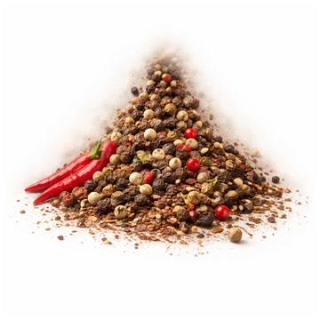 Pepře – černé, bílé, zelené, mleté, drcené