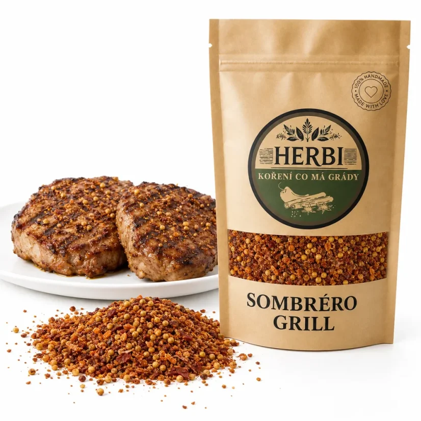 Sombréro grill, 100 g – ľahko pikantná zmes na mäso s horčicou a rímskou rascou