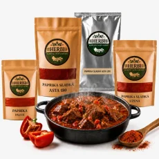 Paprikové kvarteto HERBI – ASTA 180, ASTA 200, uzená a pálivá paprika, 550 g
