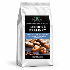 Bezkofeinová zrnková káva Belgické pralinky – čokoládová pralinka v šálku