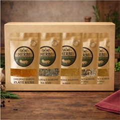 Darčeková sada HERBI mix na gril - 5 druhov korenia v darčekovej krabičke