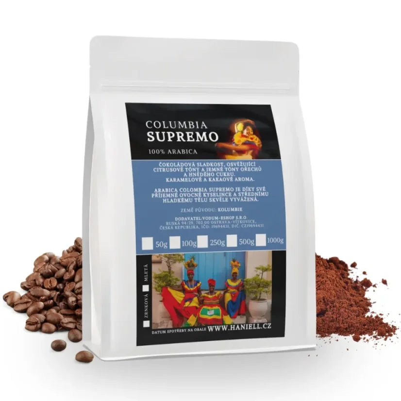 Káva Colombia Supremo arabica – 100% arabica, čerstvě pražená