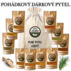 Rozprávkové vrece plné chutí – darčeková sada 10 druhov korenia HERBI