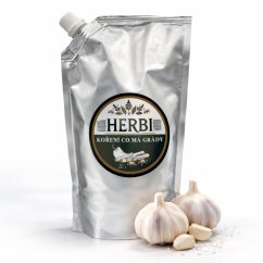 Česneková pasta 500 g – doypack s ventilem (10 % soli)