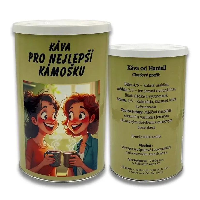 Darčeková káva Pre najlepšiu kamošku – sladká harmónia čokolády, karamelu a medového dozvuku - Pomlieť?: ÁNO