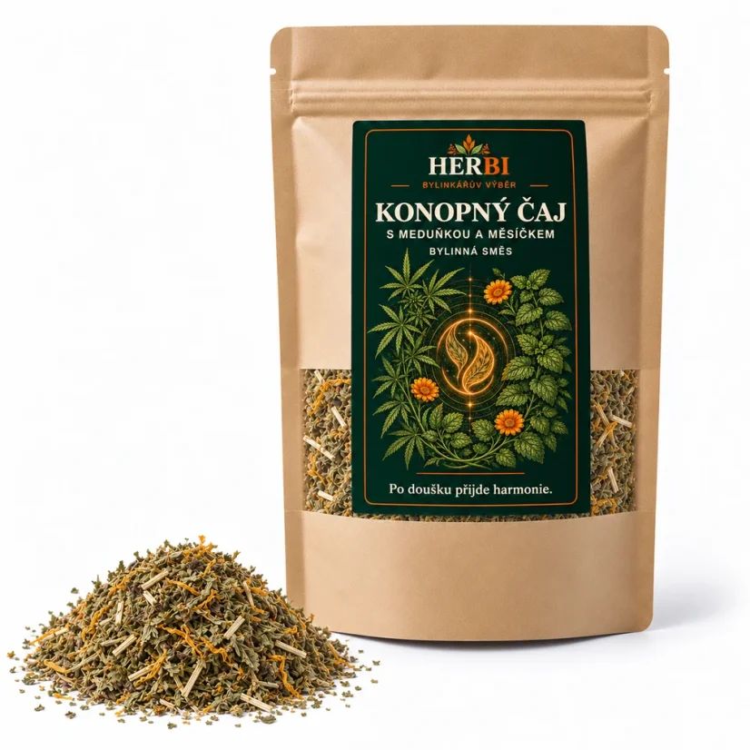 Konopný čaj s meduňkou a měsíčkem - Hmotnost: 500 g