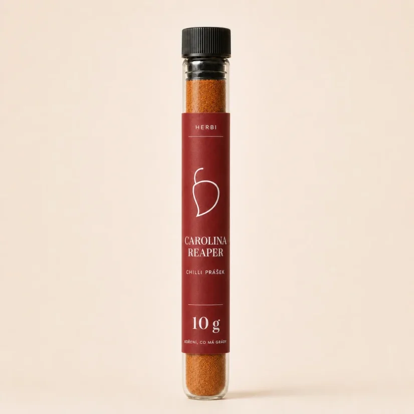 Carolina Reaper chilli prášok v skúmavke, 10 g