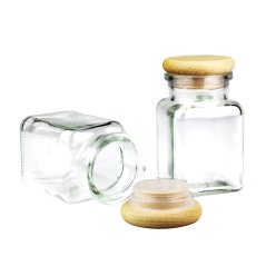 Sklenená korenička - drevená