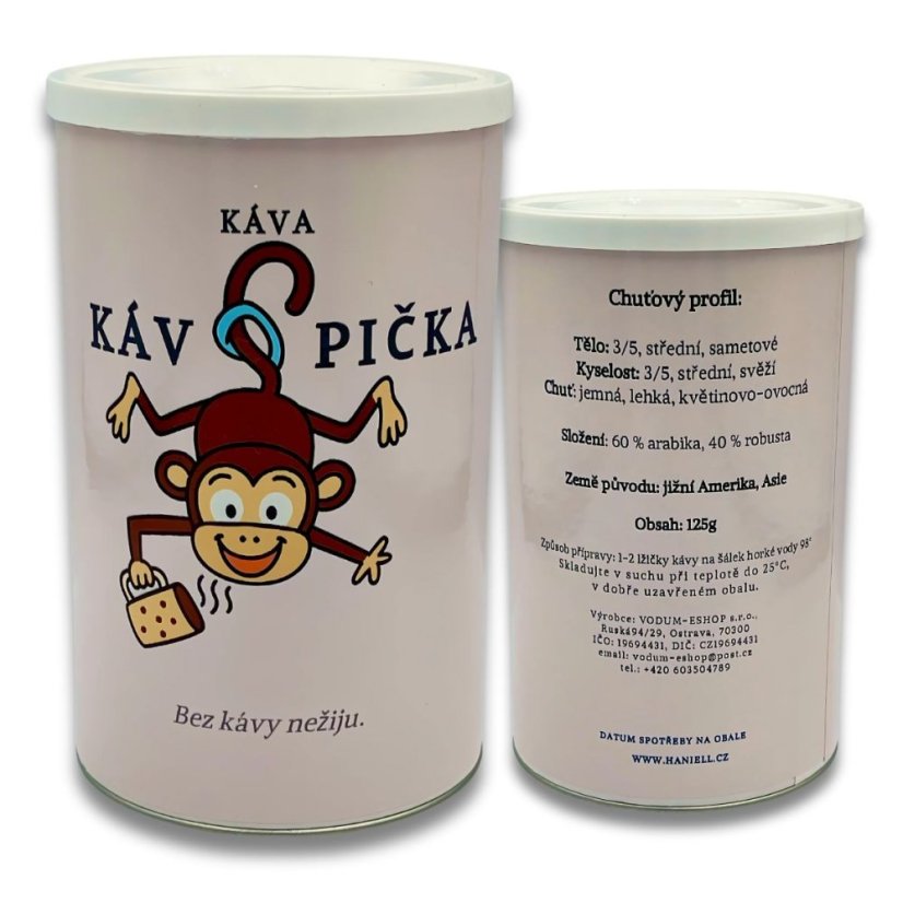 Dárková káva Kávopička – jemná směs arabik s čokoládou a oříškem - Pomlít?: NE
