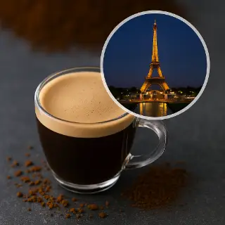 Káva Noc v Paříži