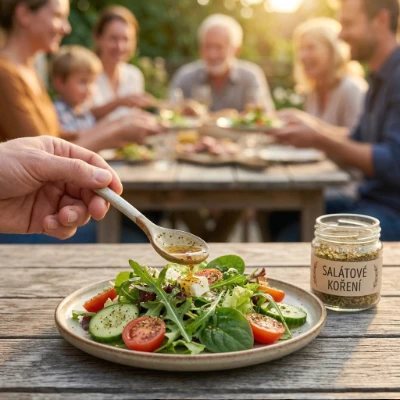 Detail zmesi Svieži záhradný šalát